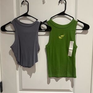 Stylish Gray and Green Women's Tank Tops